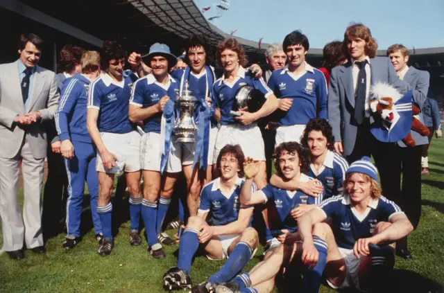 Ipswich Town with FA Cup in 1978