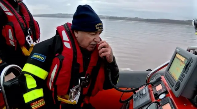 Paul Beriff in a Humber Rescue boat