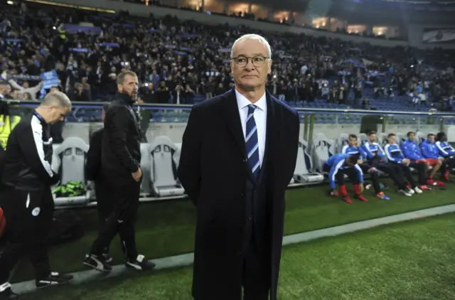 Claudio Ranieri stands by the bench