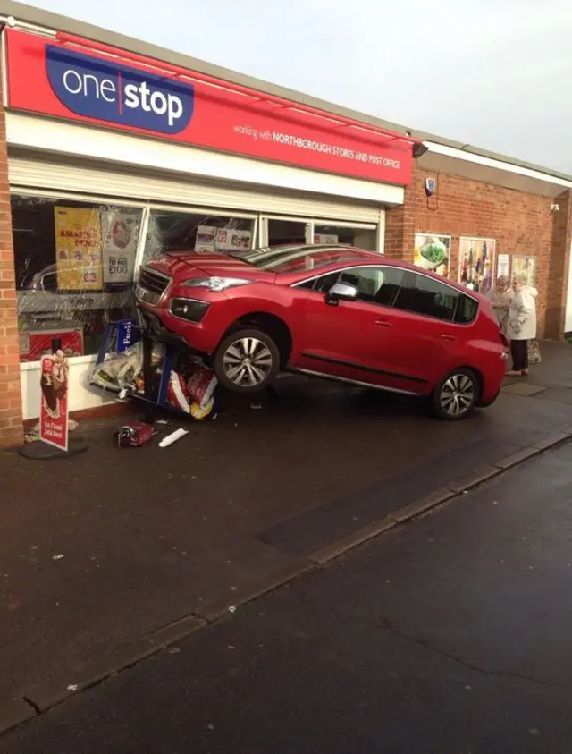 Car crashed into shop in Peterborough