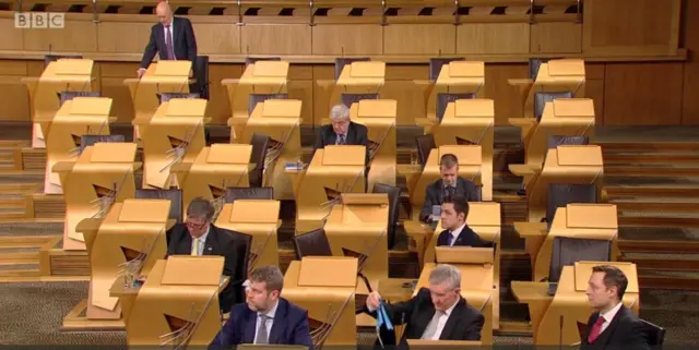 Tory MSP John Scott takes to his feet for an intervention