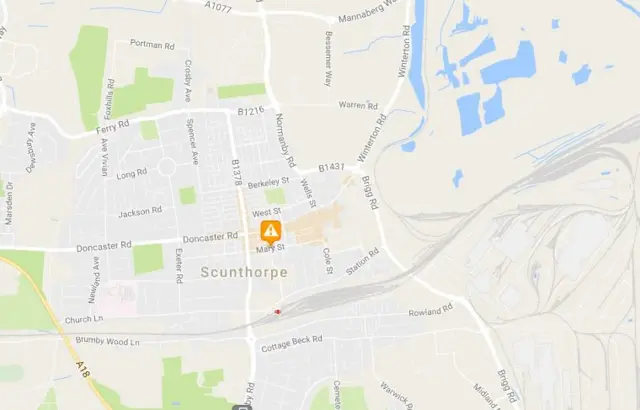 Map of Scunthorpe