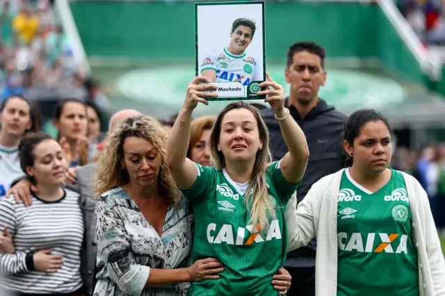 Relatives pay tribute to victims of the Chapecoense plane crash