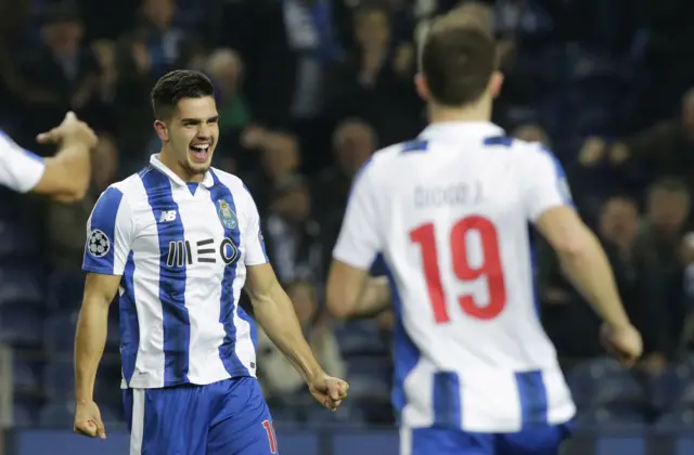 Andre Silva celebrates