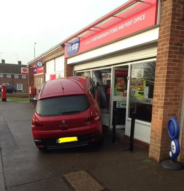 Car crashed into shop in Peterborough