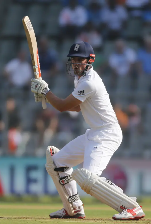 England captain Alastair Cook bats