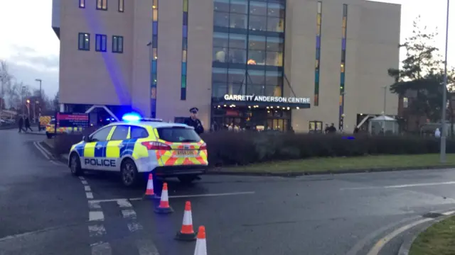 Police car at Ipswich Hospital