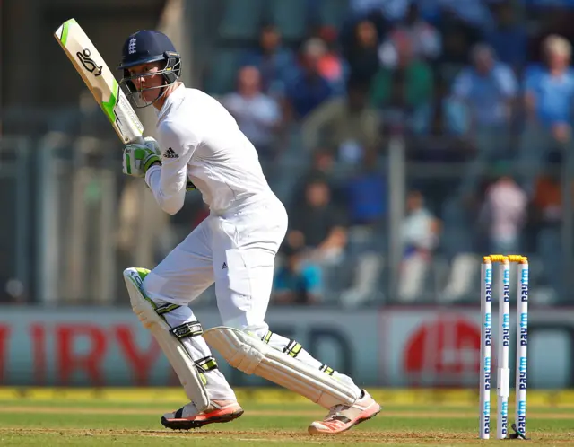 Keaton Jennings bats for England on day one of the Fourth test