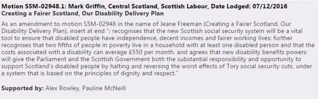 Labour amendment