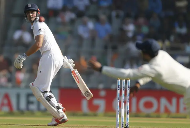 England captain Alastair Cook bats against India on day one of the fourth Test