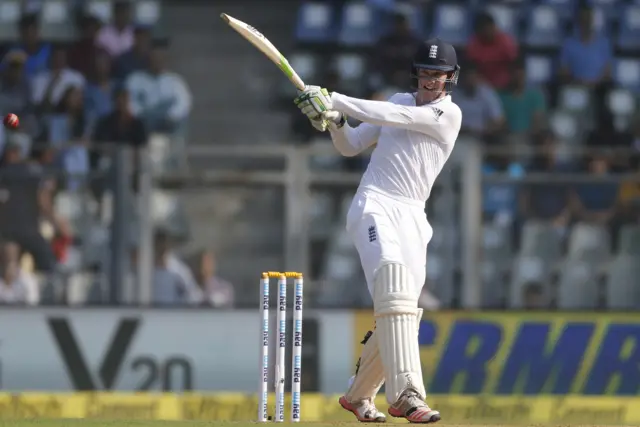 Keaton Jennings bats on day one of the Fourth test