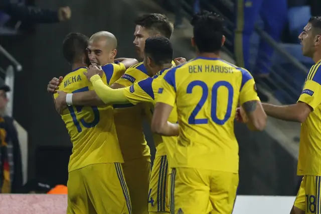 Maccabi Tel Aviv players celebrate