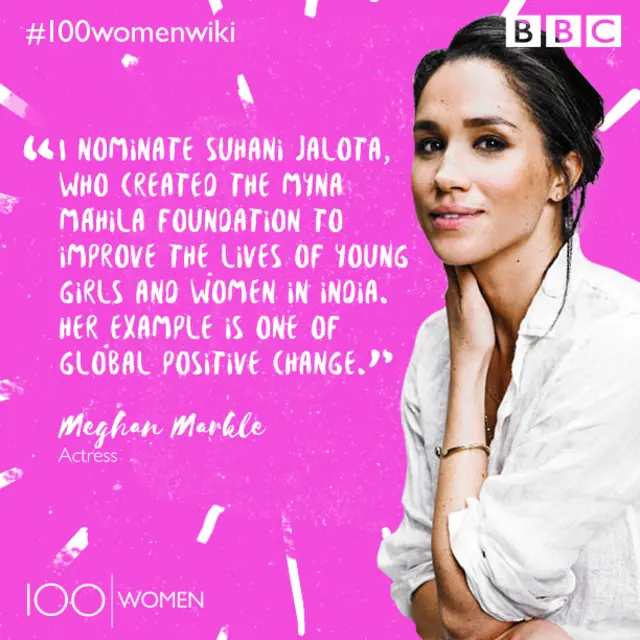 100 Women card showing Meghan Markle