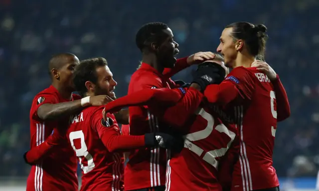 Manchester United celebrate