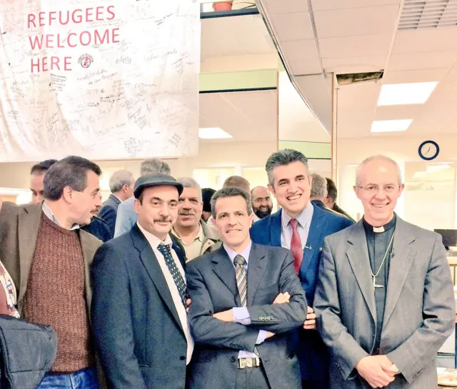 Archbishop of Coventry with Syrian refugees