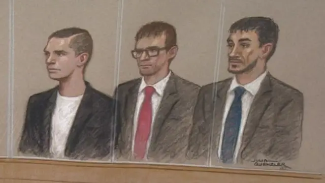 Charlie Simms (left) and Christopher Bergin (centre)