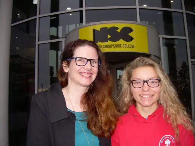 Sarah Probert (on the left) with Erin Bainbridge (dyslexic student of the year)