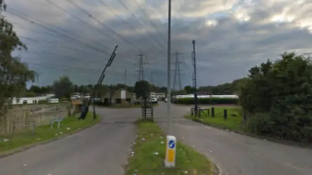 West Meadows travellers' site entrance, Ipswich