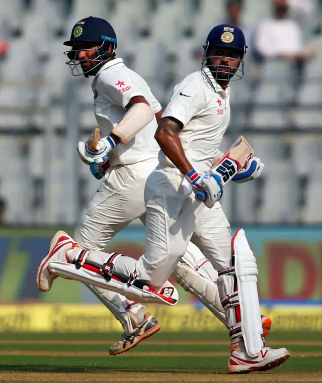 India's Pujara and Vijay