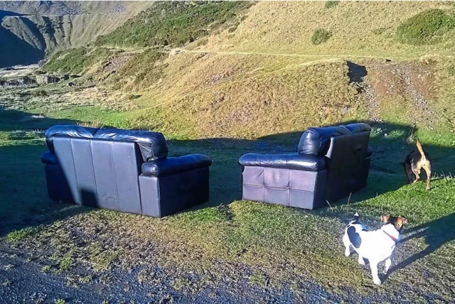 Leather sofas dumped on Clee Hill