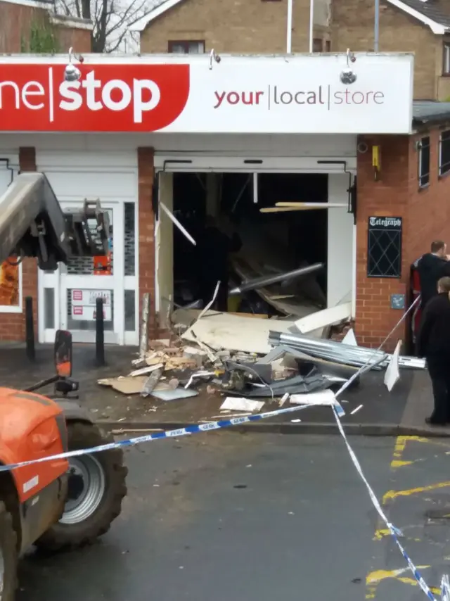 Hole in the shop wall