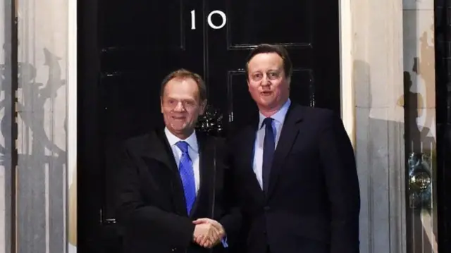 David Cameron and European Council President Donald Tusk