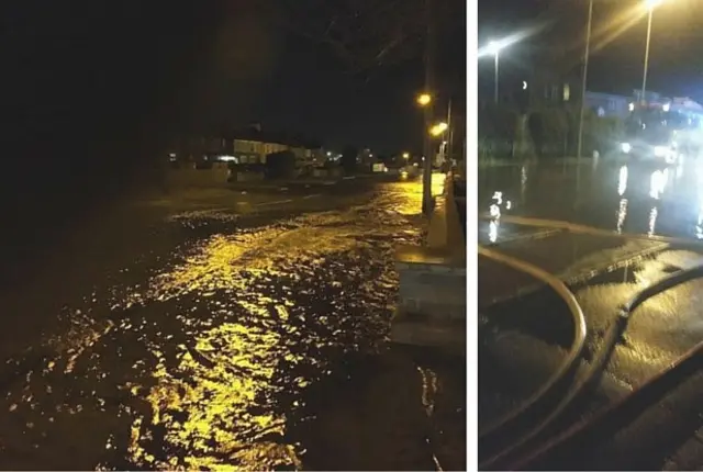 Burst water main in Cannock