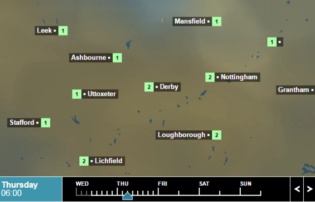 Weather temperatures for 6am on Thursday February 11