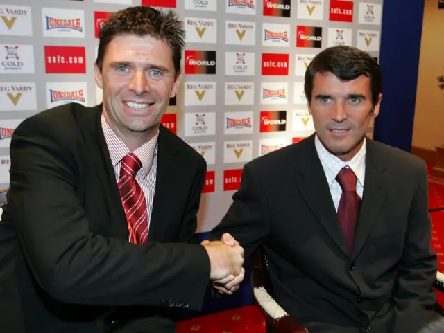 Niall Quinn and Roy Keane