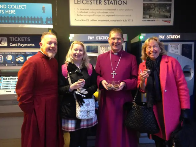 Clergy from the Diocese of Leicester with cakes