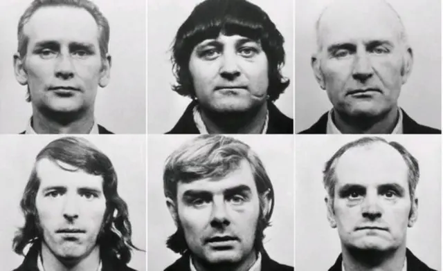 Paddy Hill, Gerry Hunter, Johnny Walker, Hugh Callaghan, Richard McIlkenny and Billy Power were wrongly convicted of the 1974 Birmingham pub bombings