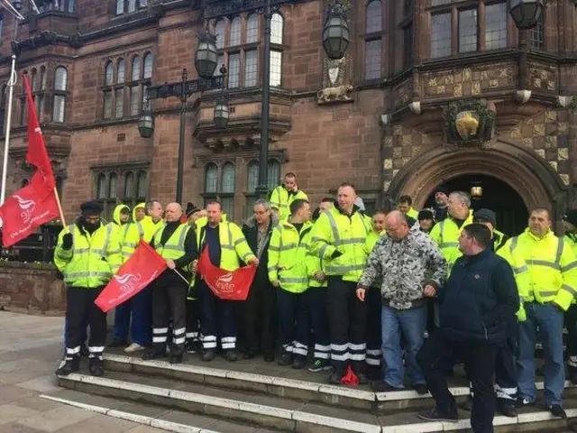 Striking refuse workers