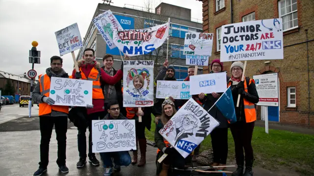 Picket line at Watford Hospital