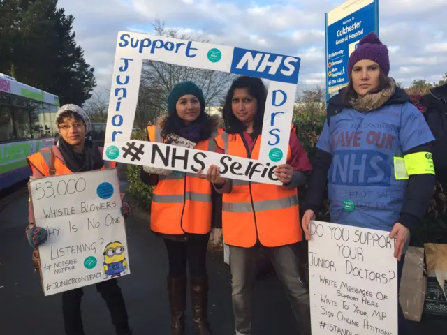 Picket outside Colchester General Hospital