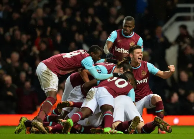 West Ham players celebrate