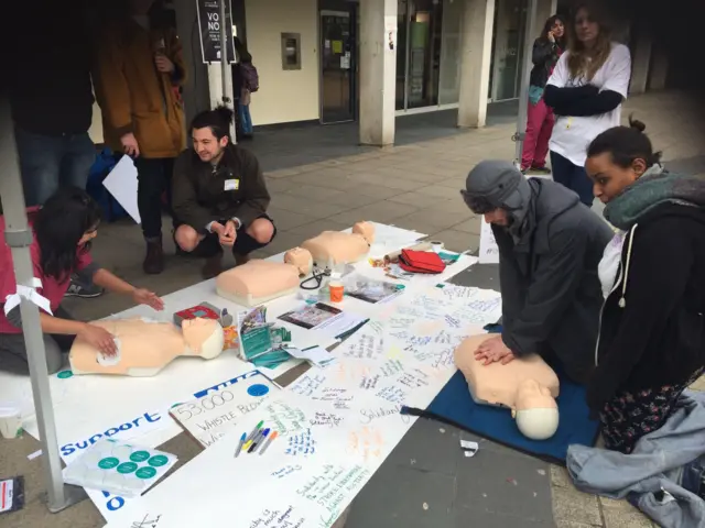 Activity on picket outside Colchester General Hospital