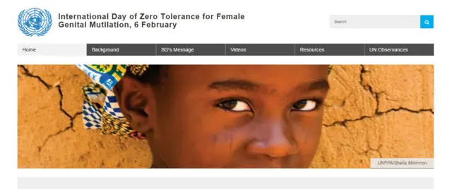 International Day of Zero Tolerance for Female Genital Mutilation website homepage