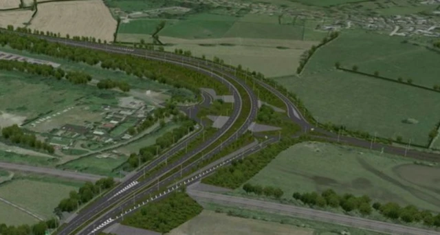 Plans at Little Eaton would see the A38 taken above the A61 to separate local and through traffic