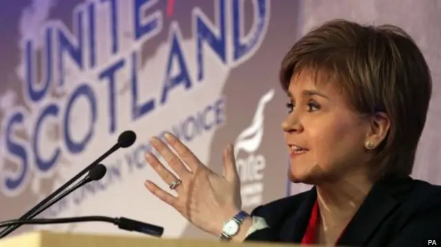 Nicola Sturgeon at the Unite union conference