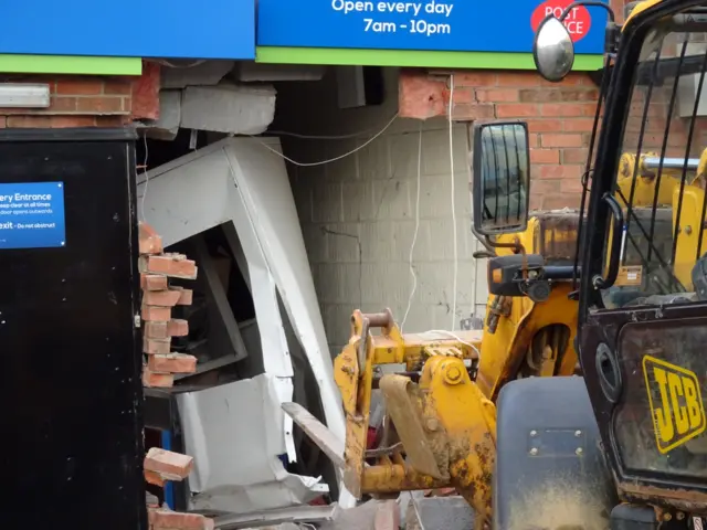 JCB crash behind