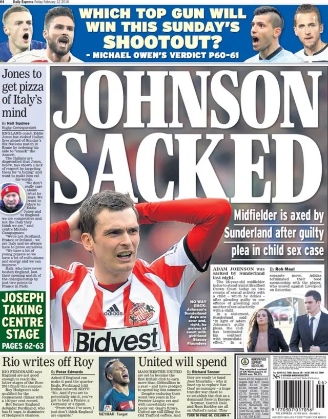 Friday's Daily Express back page