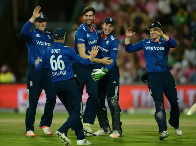 England's players celebrate