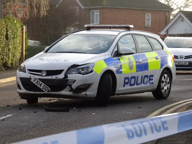 Damaged police car