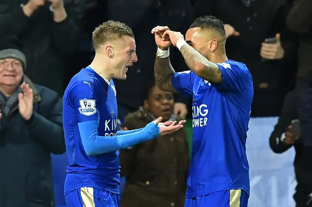 Jamie Vardy celebrates