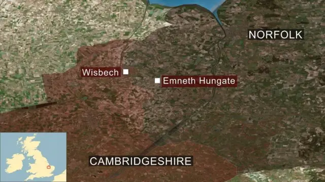 Map showing Emneth Hungate