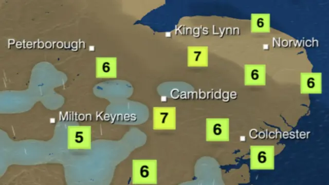 Saturday's weather map