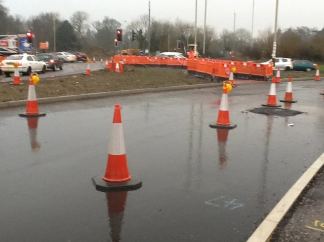 Roadworks in Leicester