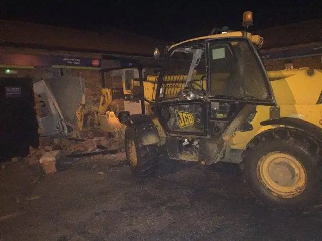 Crashed JCB