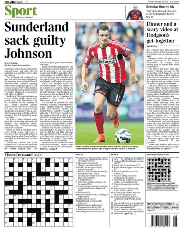 Friday's Times back page