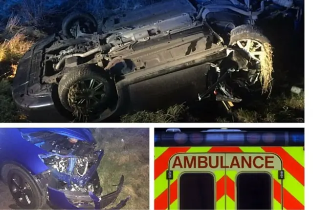 Composite image of the motorway crash